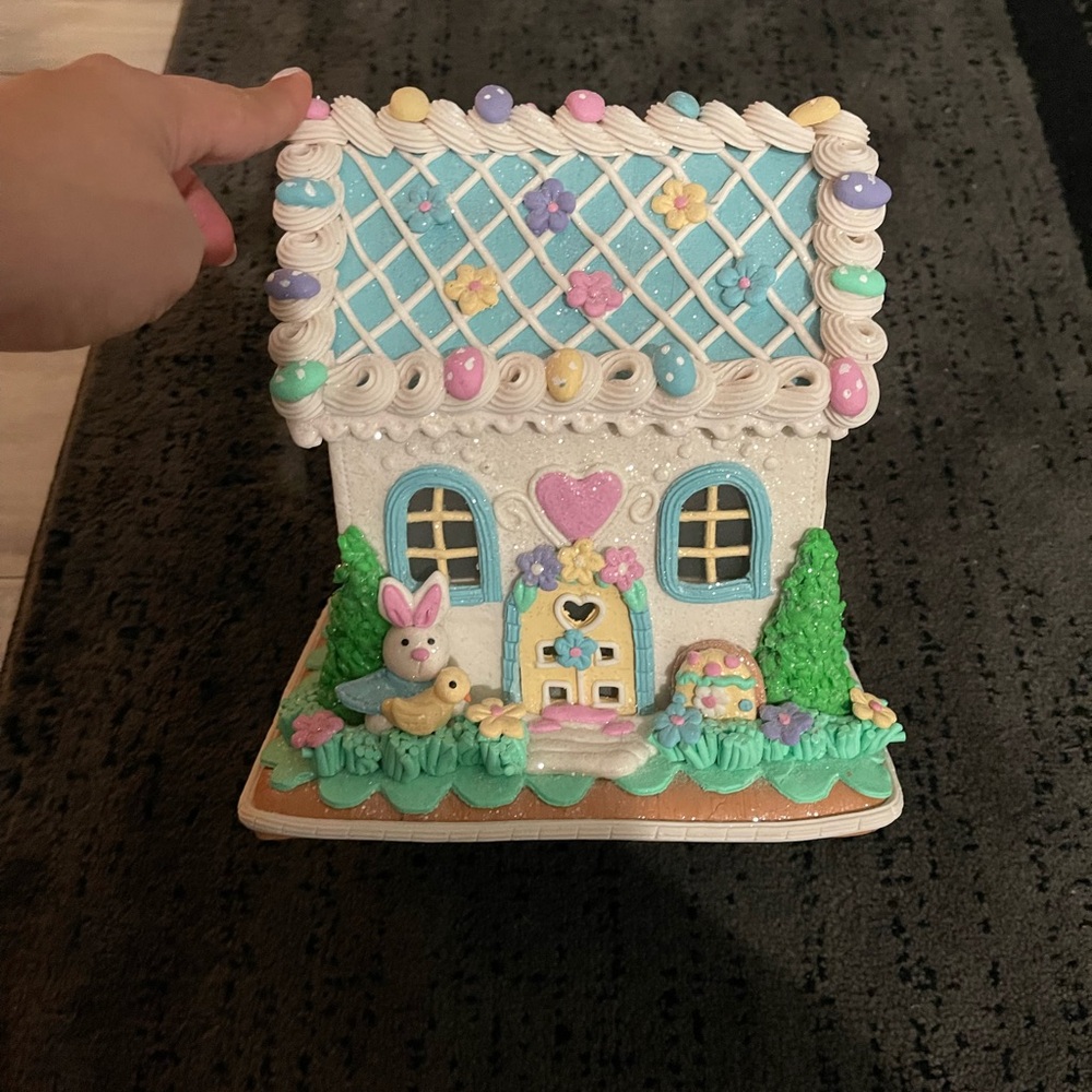 Easter Bunny Claydough Gingerbread House Decoration